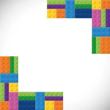 Lego icon. Abstract frame figure. Vector graphic Stock Illustration