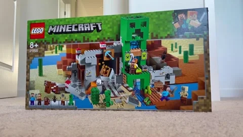 Lego Minecraft building set for ages 8 and up. A popular toy for kids Stock Footage 145828235