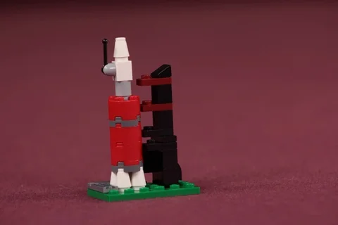 LEGO Rocket Ship Stop-Motion Animation Video stock 121966812