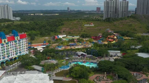 Legoland during Pandemic Lock Down Aerial View Video stock 158271384