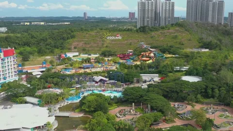 Legoland during Pandemic Lock down Aerial View Video stock 158273430