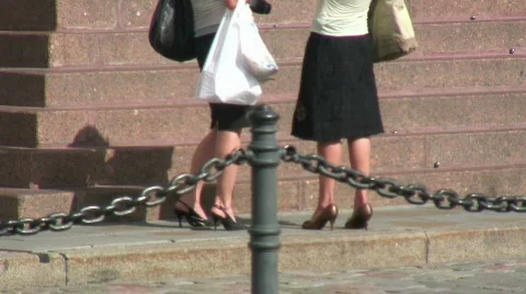 Legs and heels Stock Footage 640917
