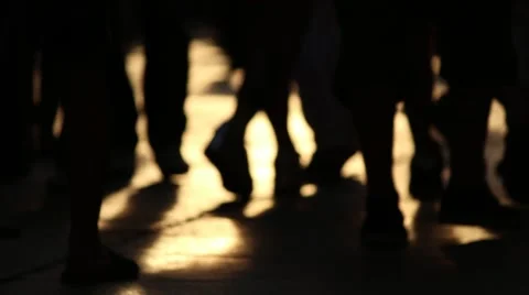 Legs and shadows on the streets Stock Footage 52941382