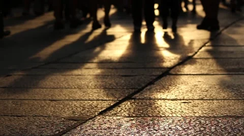 Legs and shadows on the streets Stock Footage 52941473
