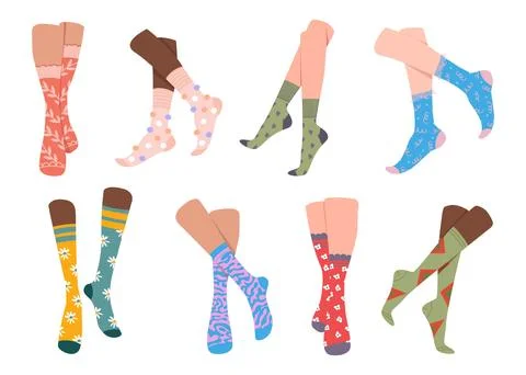Legs and trendy socks. Stock Illustration