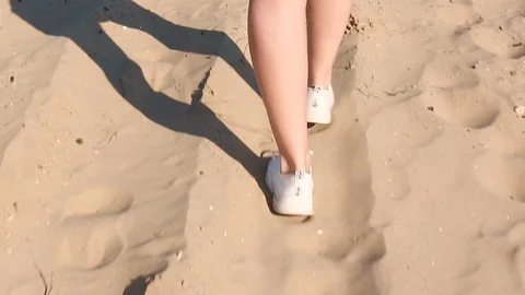 The legs are in the sand Stock Footage 114023372