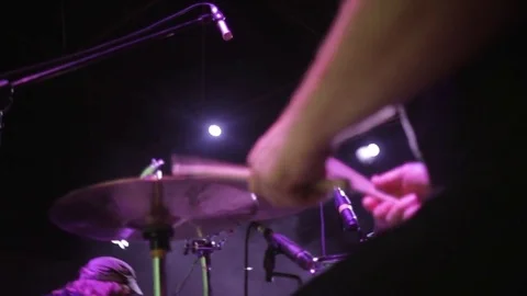 The legs beat into the drum. Video stock 74389223