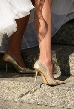 Legs of the bride Stock Photos