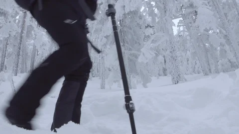 Legs crossing the frame winter background. Stock Footage 86227687