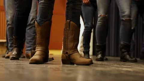 Legs Dance Wild West Line Dance Stock Footage 126031717