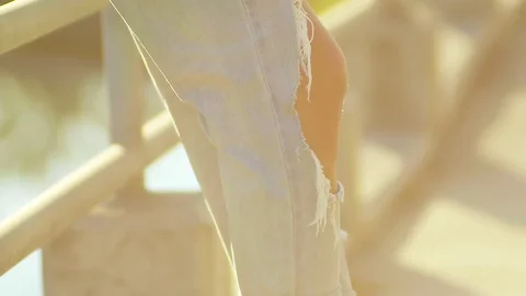  Legs at dawn in slow motion Stock Footage 84714221
