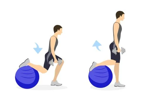 Legs exercise for men. Stock Illustration