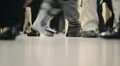 Legs feet people walking interior building anonymous crowd commute NYC HD Footage