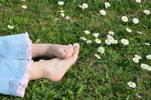 Legs in grass 3 Foto stock