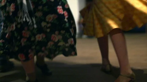 Legs of a group of people dancing together. Stock Footage 88404342