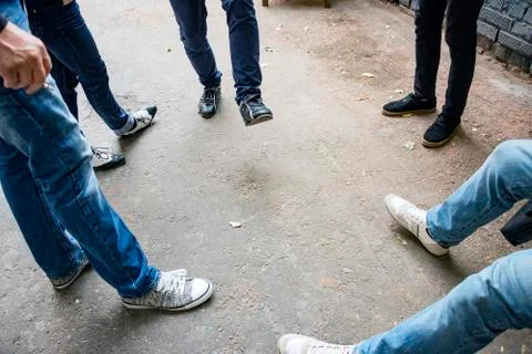 Legs of a group of people Stock-Fotos