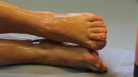 Legs with iodine before surgery Stock Footage 295843538