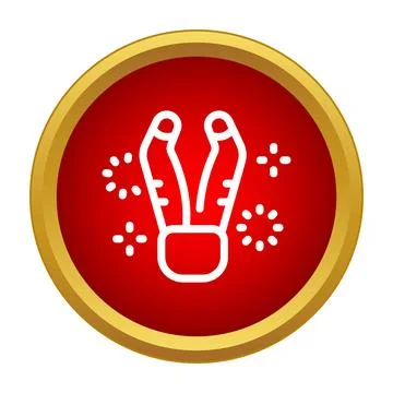 Legs kicking up in sparkling performance icon Stock Illustration