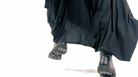 Legs Of A Man In Black Boots Dancing Video stock 237612490
