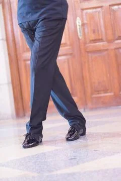 Legs of man dancer in motion Stock Photos