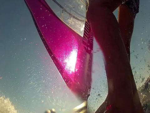 Legs Of a Man Doing Windsurfing 2 Video stock 76477493