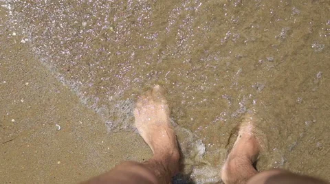 Legs men washed by waves Stock Footage 52822754