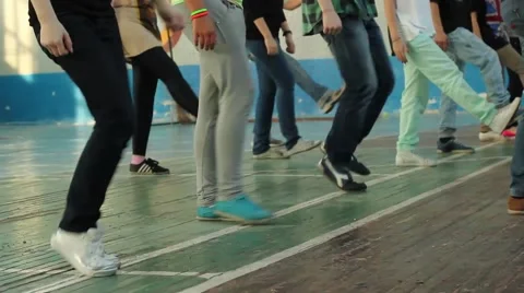 Legs of people that learn to dance Stock Footage 41465389