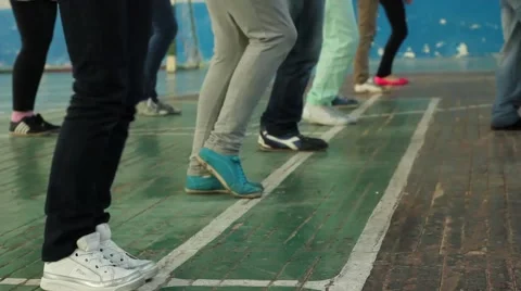 Legs of people that learn to dance Stock Footage 41465396