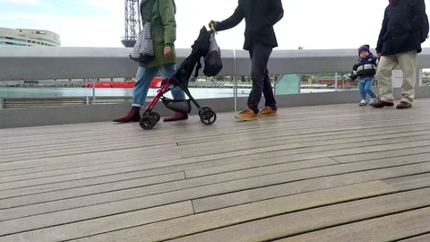 Legs On Pier Bridge Stock Footage 87550224