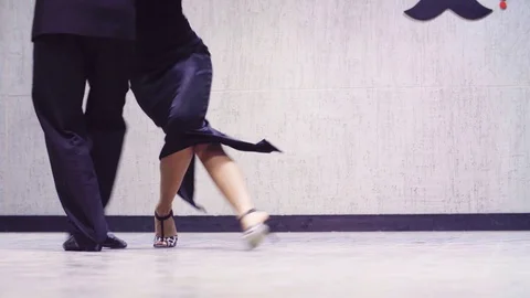 Legs of professional dancers dancing tango Stock Footage 89382745