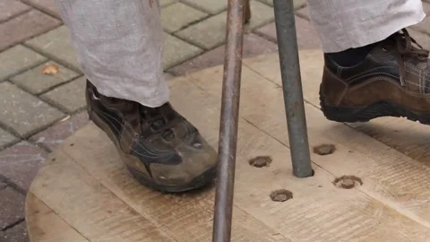 Legs rotate a Potter's wheel. Stock Footage 82178716