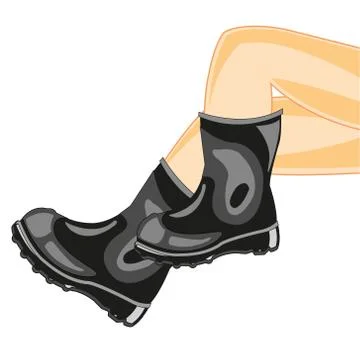 Legs in rubber boot Stock Illustration