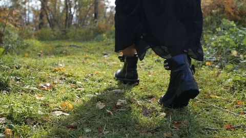 Legs running through the forest Stock Footage 104098741