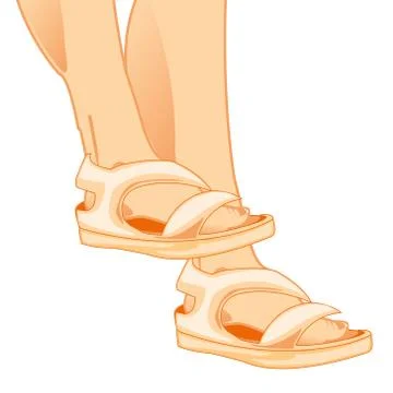 Legs in sandal Stock Illustration