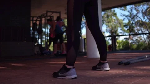 Legs squatting Stock Footage 75050059