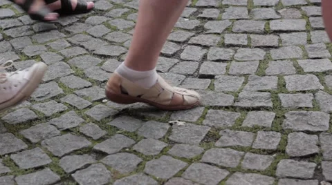 Legs tourists Stock Footage 41416923