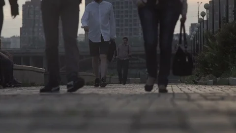 Legs of urban residents Stock Footage