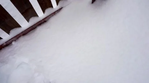 Legs walk in deep snow Stock Footage 204944203
