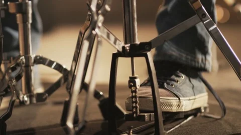 Legs of a Young Percussionist During Play Stock Footage 74494274