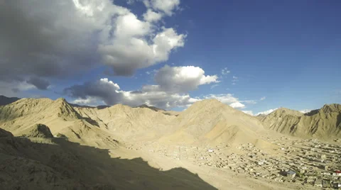 Leh city mountain cloudscape time lapse Stock-Footage 31800575