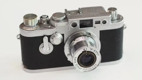 Leica IIIg Front View On White Background Stock Footage 338115445