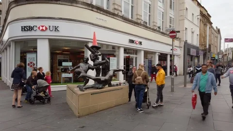 Leicester HSBC Gallowtree Gate Stock Footage 117934451