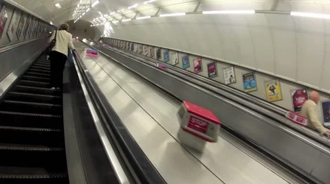 Leicester Square Escalator Top Video stock 41583270