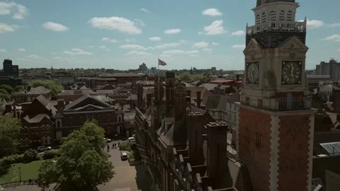 Leicester's Town Hall Clock Tower Stock Footage 242877466