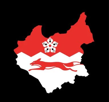 Leicestershire map flag vector silhouette illustration Stock Illustration
