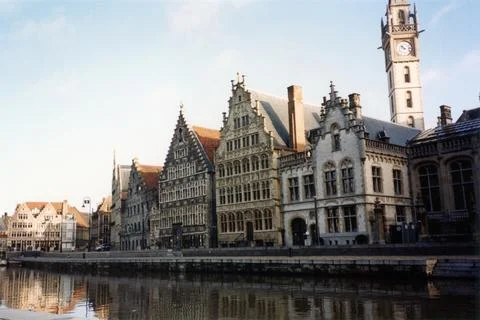 Leie River in Gent Stock Photos