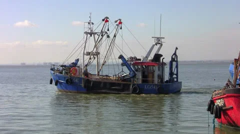 Leigh On Sea Fishing Trawler 1 Stock Footage