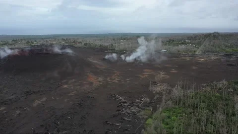 Leilani Estates Lava Flow Drone Short Video stock 145563808
