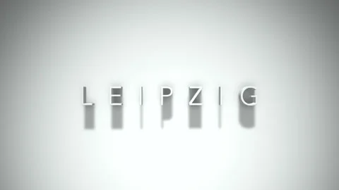 Leipzig 3D title animation with shadows on a white background Vídeo Stock 296001330