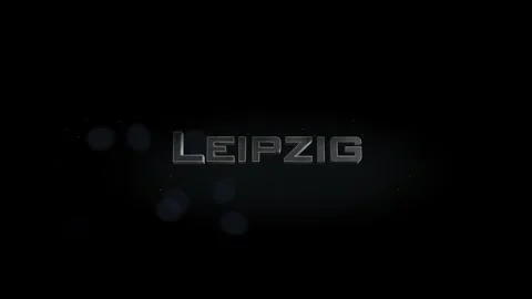 Leipzig 3D title metal text on black alpha channel background Stock Footage 258119304